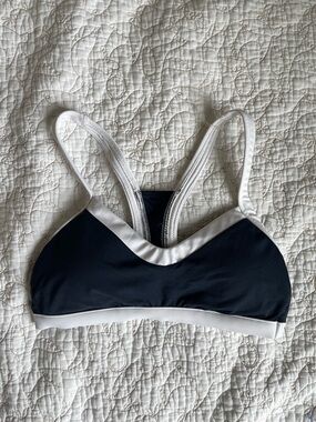 Seafolly navy & white bikini top